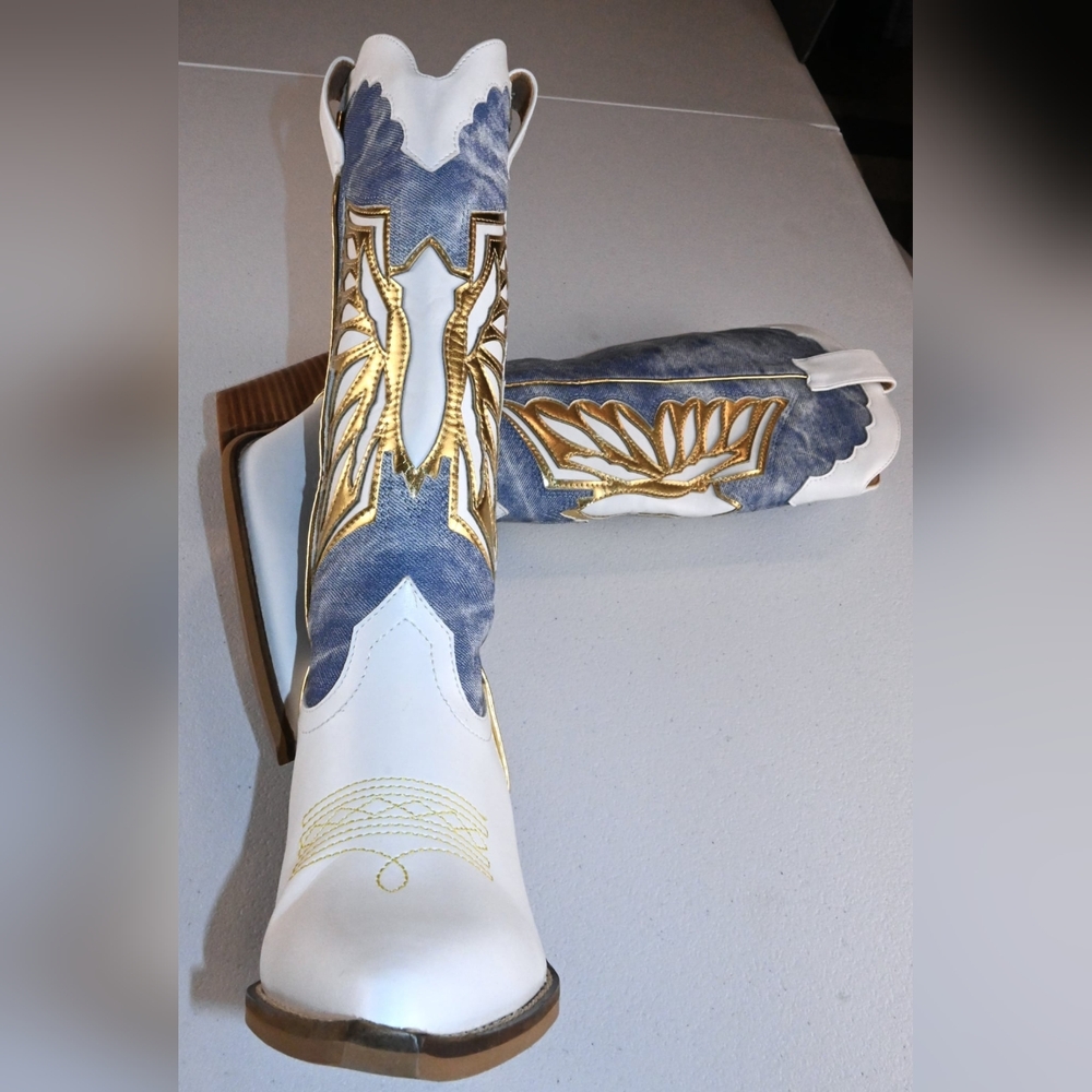 ARiderGirl Eagle Wing Lady's Size 6 Mid-Calf Boots Stacked Leather Heel Western. - Picture 9 of 16